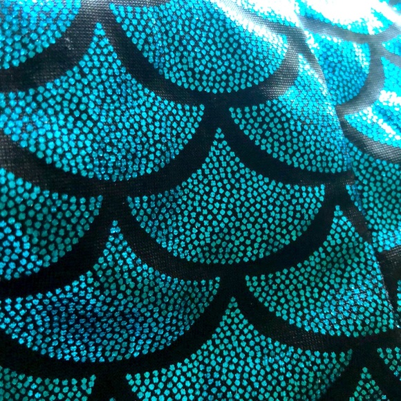 TWEEN MERMAID shiny metallic scale Leggings - Picture 3 of 15